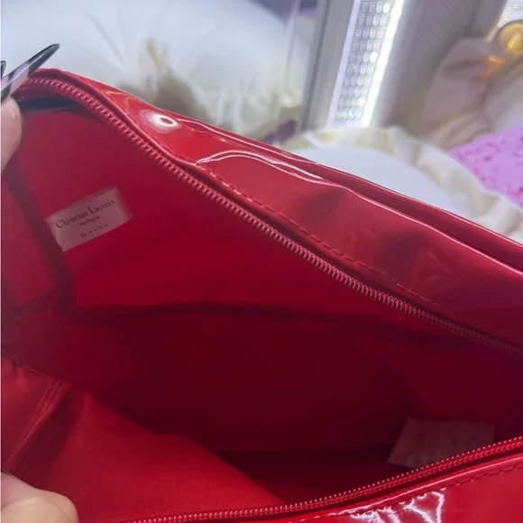 Christian Lacroix Red Patent Cosmetic Bag - Picture 3 of 3